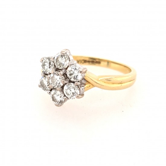 Pre Owned 18ct Diamond Cluster Ring ZX897